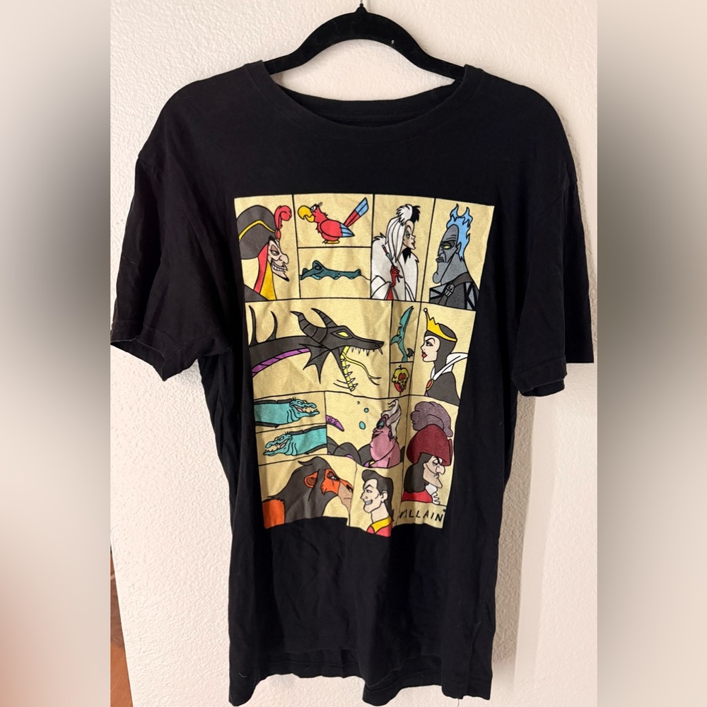 Black Graphic T-Shirt with Villain Design